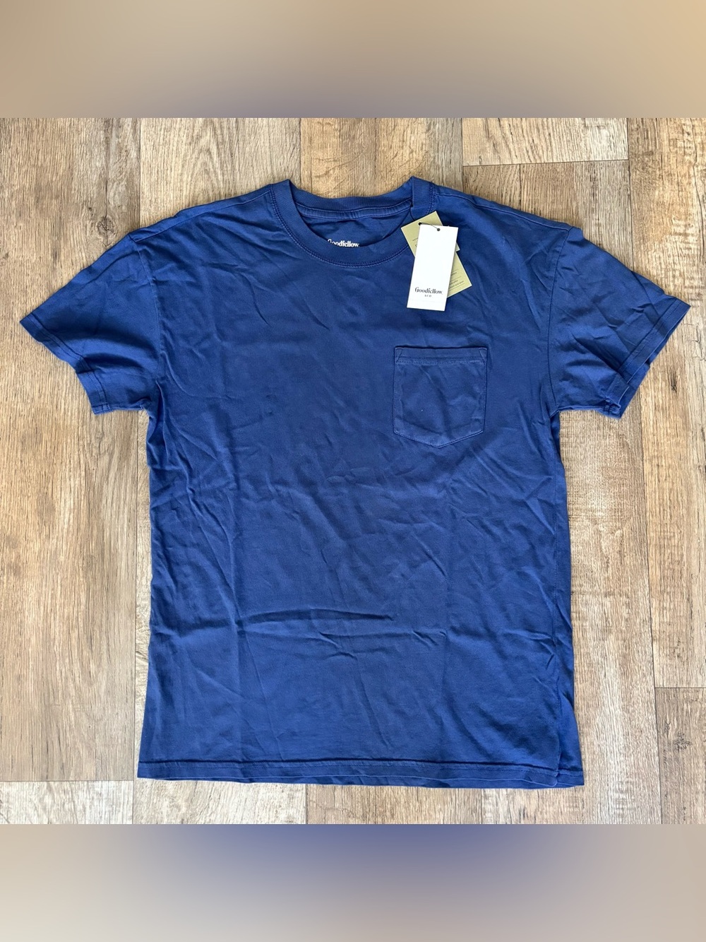 Men's Cotton Short Sleeve Pocket T-Shirt - Goodfellow & Co in Blue size Medium